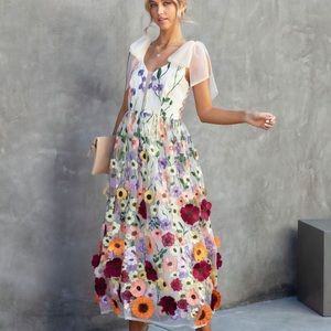 VICI Wish Upon a Dream floral cream dress